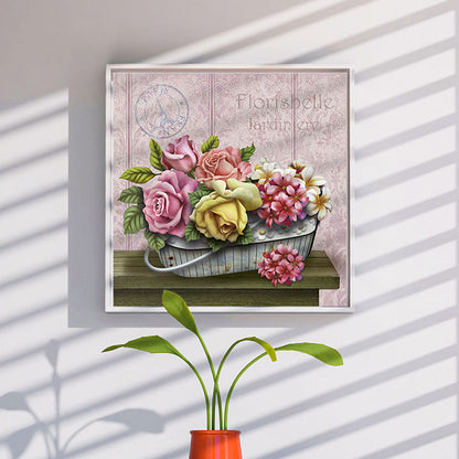 Garden Rose Bouquet - Full Round Drill Diamond Painting 30*30CM