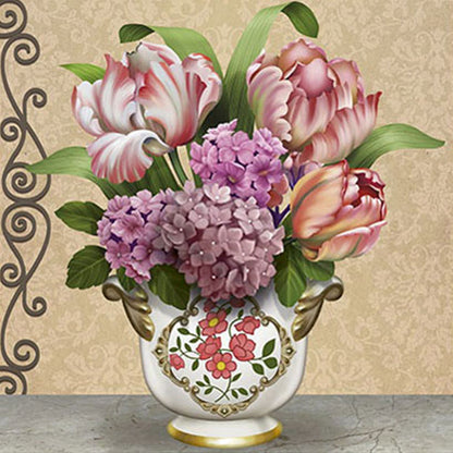 Tulip Hydrangea Bouquet - Full Round Drill Diamond Painting 30*30CM