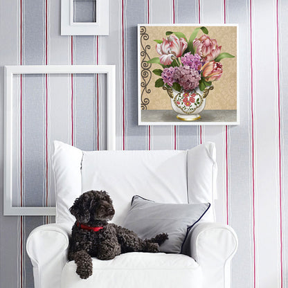 Tulip Hydrangea Bouquet - Full Round Drill Diamond Painting 30*30CM