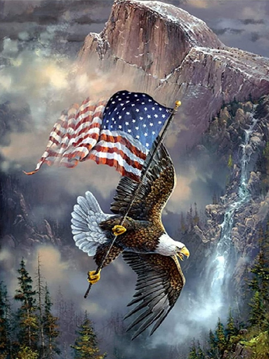 American Flag Eagle - Full Square Drill Diamond Painting 40*50CM