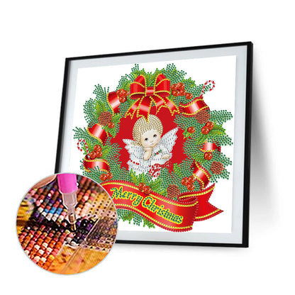 Merry Christmas Little Angel 30*30CM(Canvas) Special Shaped Drill Diamond Paiting