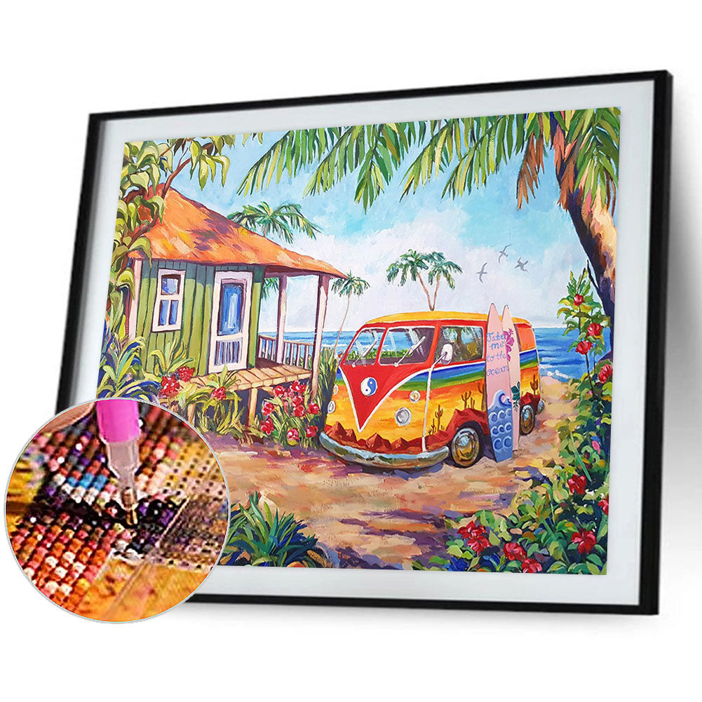 Beach Bus - Full Square Drill Diamond Painting 40*30CM