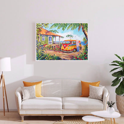 Beach Bus - Full Square Drill Diamond Painting 40*30CM