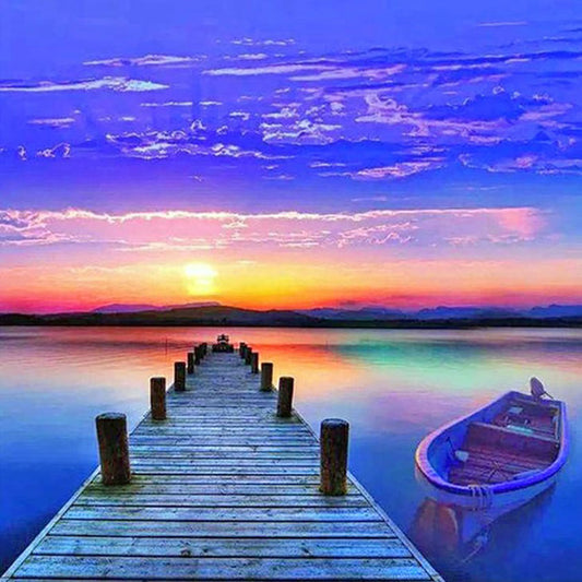 Sunset Pier - Full Round Drill Diamond Painting 40*40CM