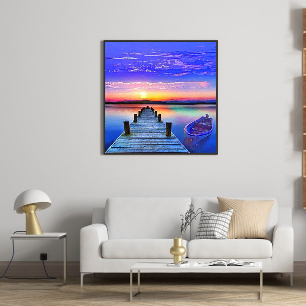 Sunset Pier - Full Round Drill Diamond Painting 40*40CM