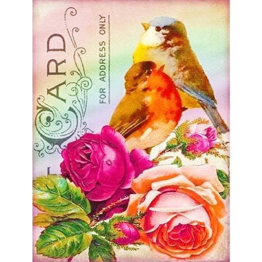 Rose Bird - Full Round Drill Diamond Painting 30*40CM