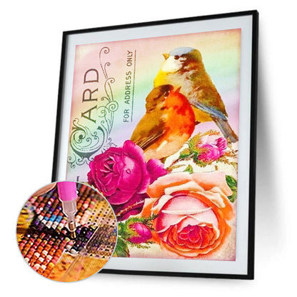 Rose Bird - Full Round Drill Diamond Painting 30*40CM