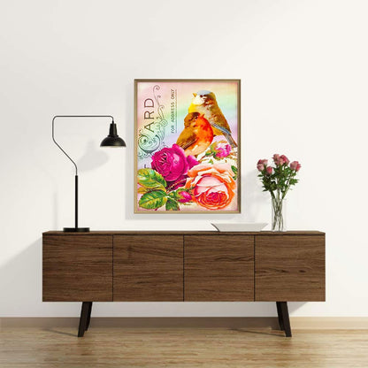 Rose Bird - Full Round Drill Diamond Painting 30*40CM