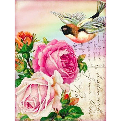 Rose Bird - Full Round Drill Diamond Painting 30*40CM