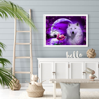 Night Wolf - Full Round Drill Diamond Painting 50*40CM