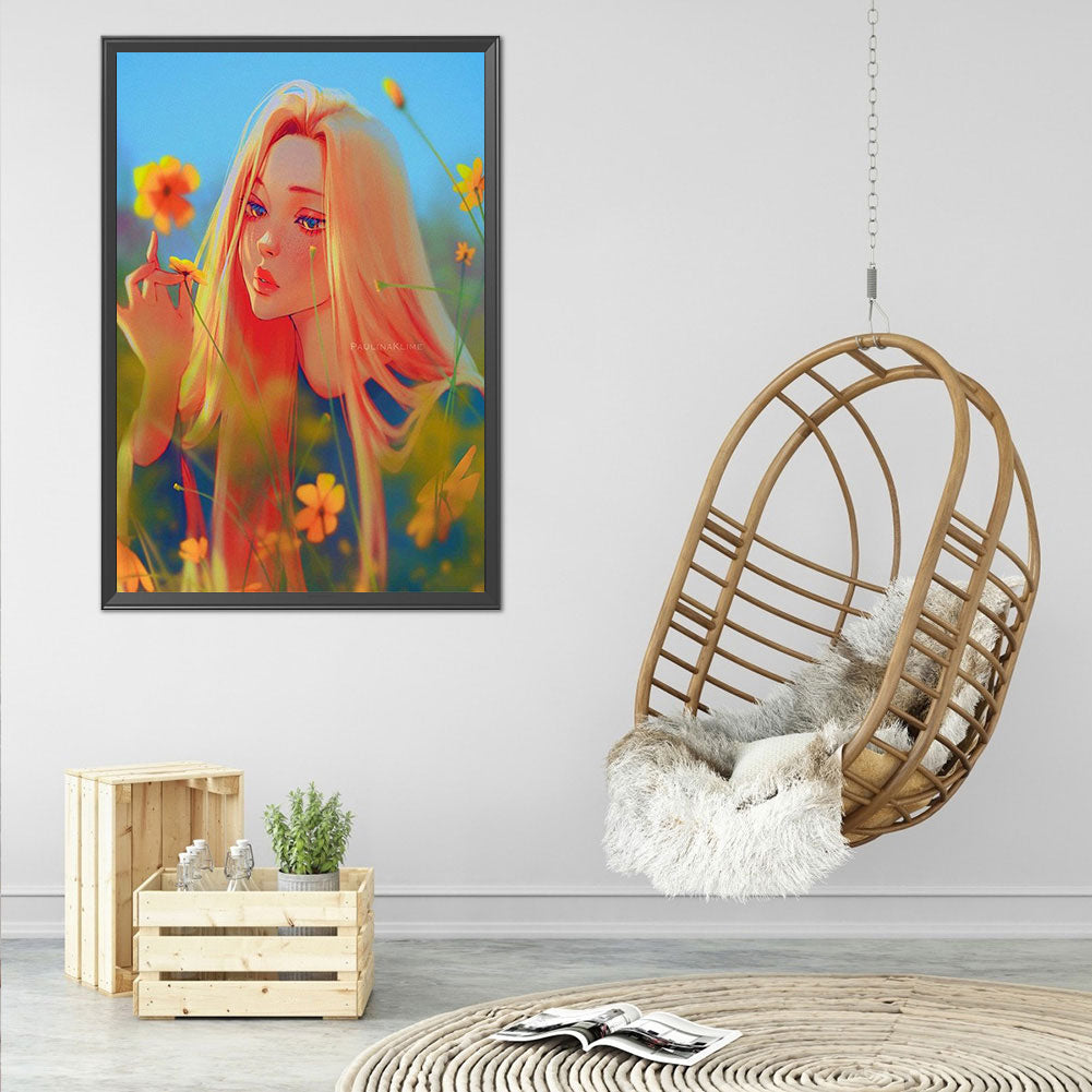 Cartoon Girl - Full Round Drill Diamond Painting 40*60CM