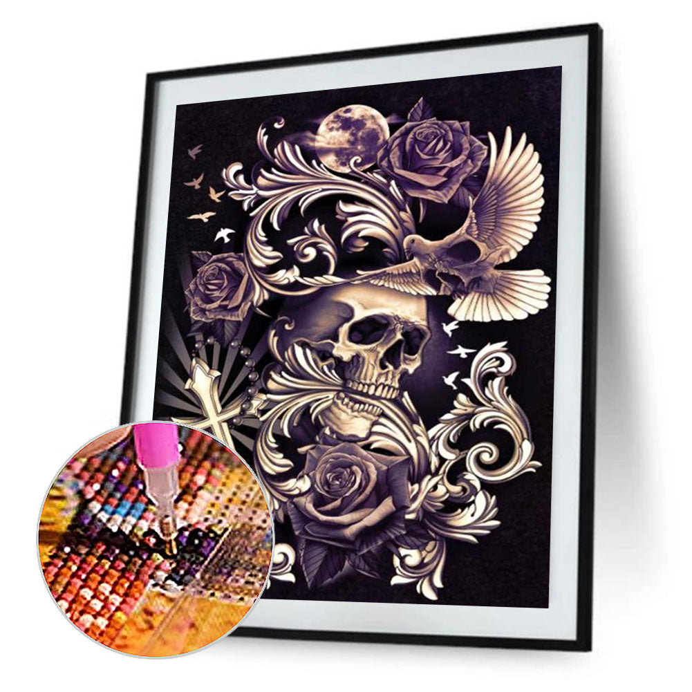 Skull - Full Round Drill Diamond Painting 30*40CM