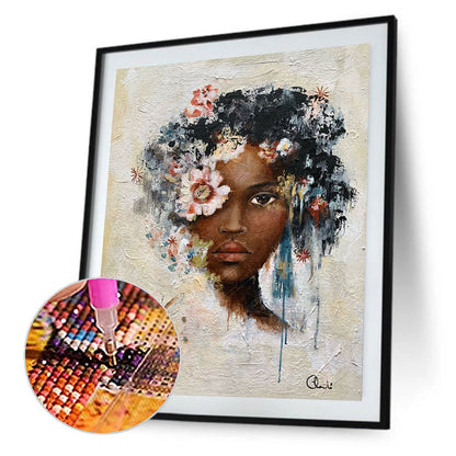 Black Women - Full Round Drill Diamond Painting 30*40CM