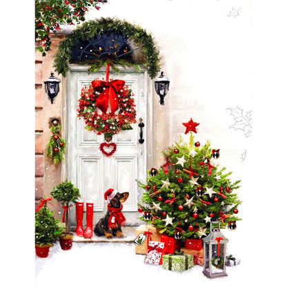 Christmas Tree Door Hanging - Full Round Drill Diamond Painting 30*40CM