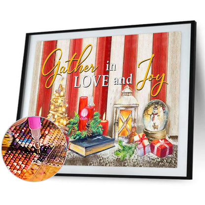 Christmas Atmosphere Poster Painting - Full Round Drill Diamond Painting 40*30CM