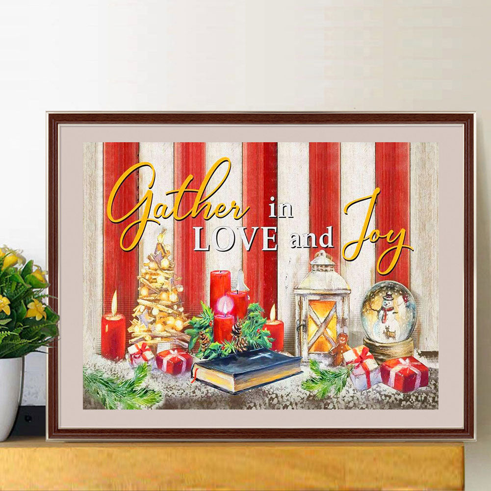 Christmas Atmosphere Poster Painting - Full Round Drill Diamond Painting 40*30CM