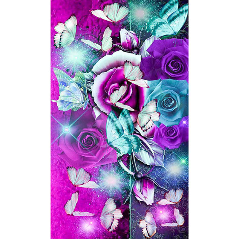 Butterfly Rose - Full Square Drill Diamond Painting 40*70CM