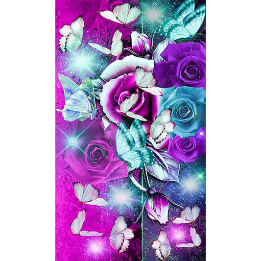 Butterfly Rose - Full Square Drill Diamond Painting 40*70CM