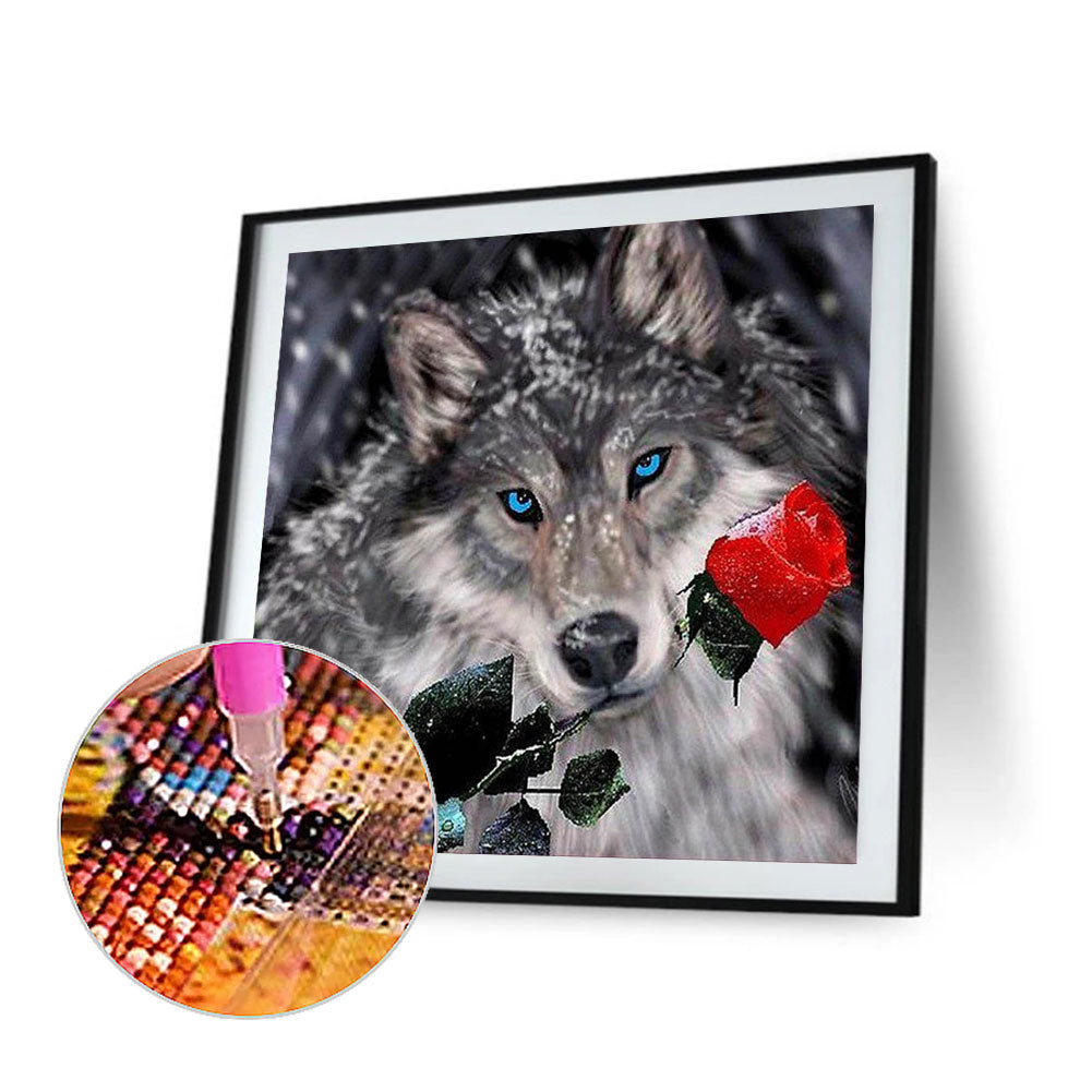 Rose Wolf - Full Square Drill Diamond Painting 50*50CM