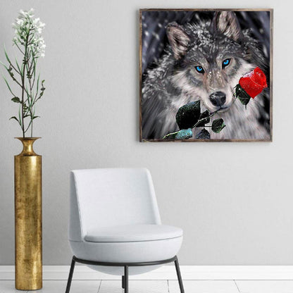 Rose Wolf - Full Square Drill Diamond Painting 50*50CM