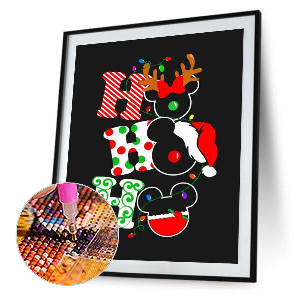 Christmas Disney Mickey Head - Full Round Drill Diamond Painting 30*40CM