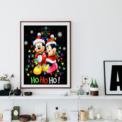 Christmas Disney Mickey And Minnie Mouse - Full Round Drill Diamond Painting 30*40CM