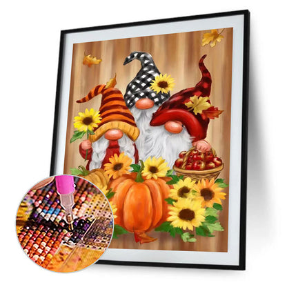 Fall Pumpkin Sunflower Goblin 30*40CM(Canvas) Full Round Drill Diamond Painting