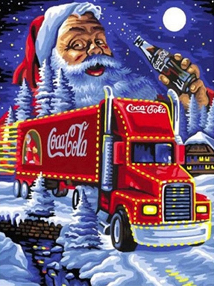 Santa Bus 30*40CM(Canvas) Full Square Drill Diamond Painting