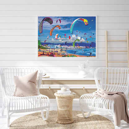 Beach Hot Air Balloon - Full Round Drill Diamond Painting 50*40CM