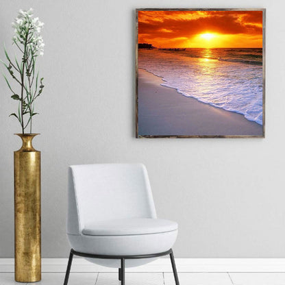 Beach Sunset - Full Round Drill Diamond Painting 40*40CM