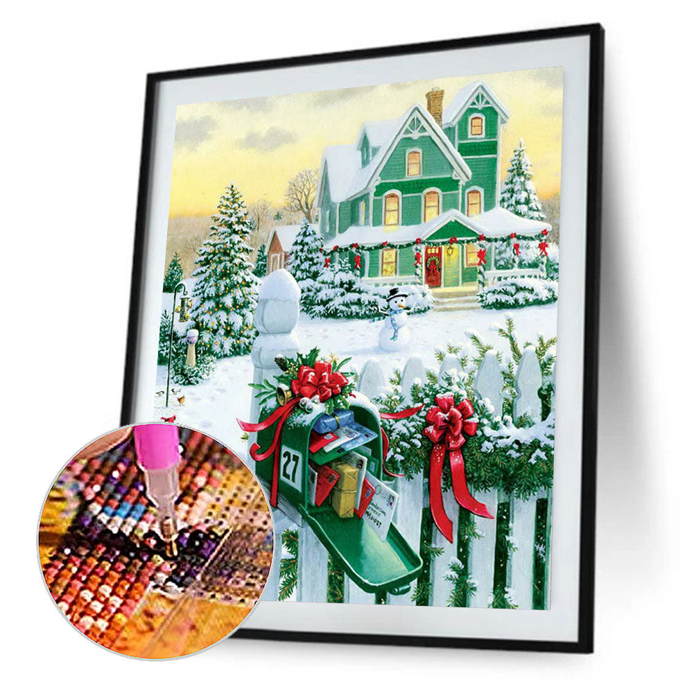 Christmas Snow House - Full Round Drill Diamond Painting 50*60CM