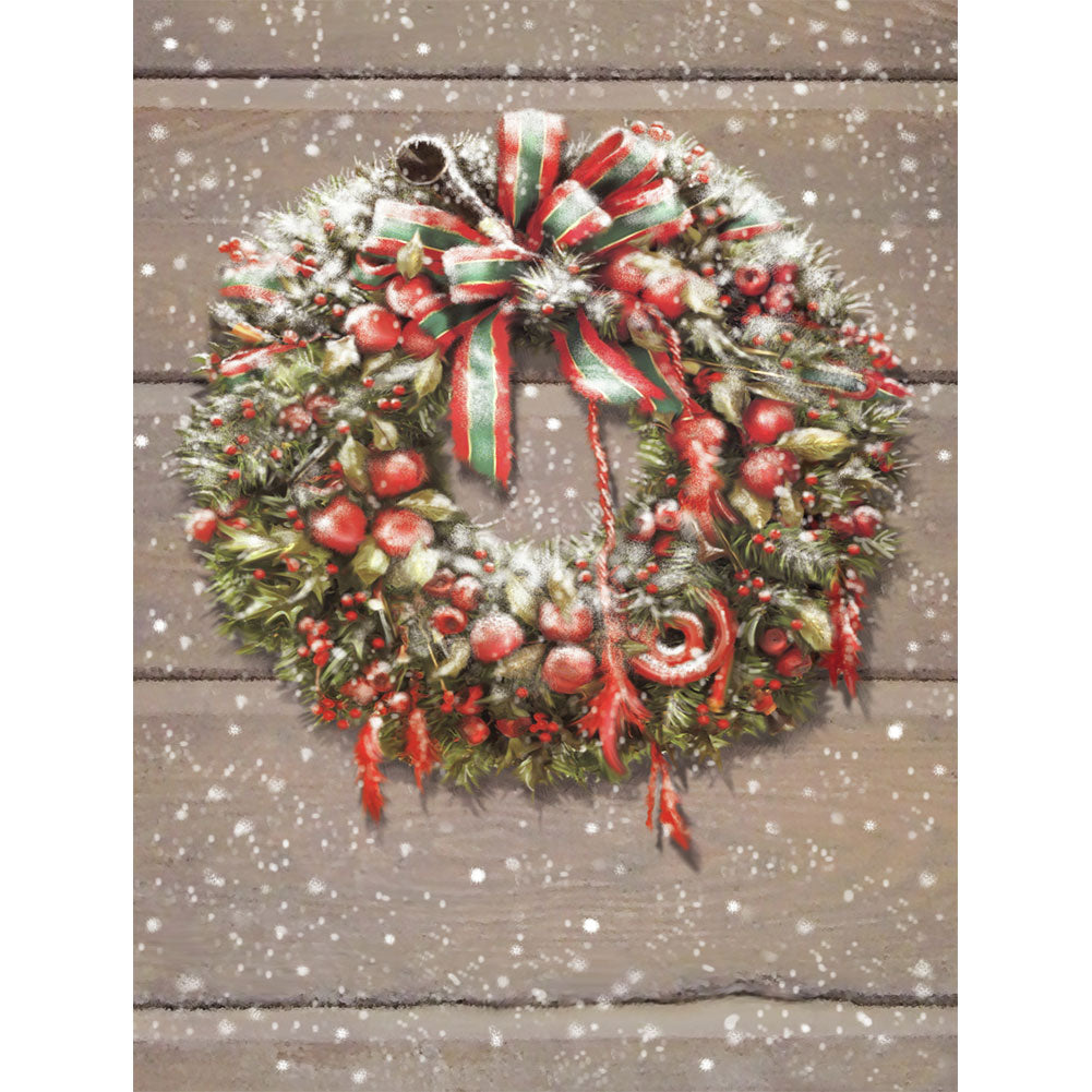 Christmas Door Hanging Garland 30*40CM(Canvas) Full Round Drill Diamond Painting