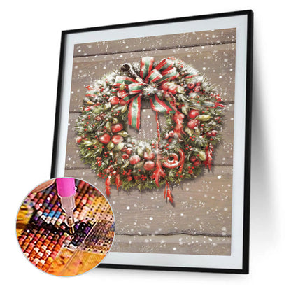 Christmas Door Hanging Garland 30*40CM(Canvas) Full Round Drill Diamond Painting