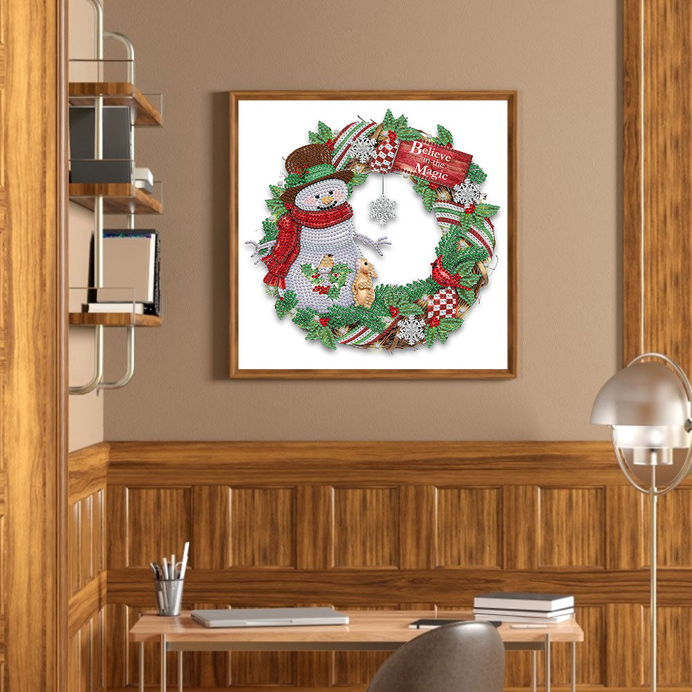 Christmas Wreath - Special Shaped Drill Diamond Painting 30*30CM