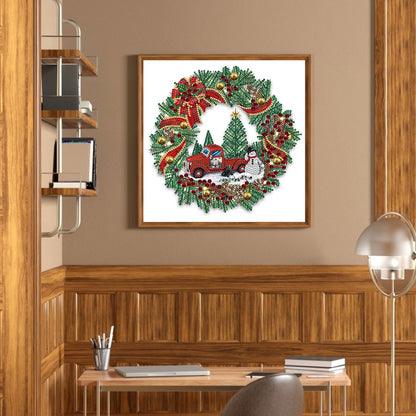 Christmas Wreath - Special Shaped Drill Diamond Painting 30*30CM