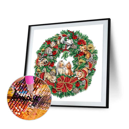 Christmas Wreath - Special Shaped Drill Diamond Painting 30*30CM