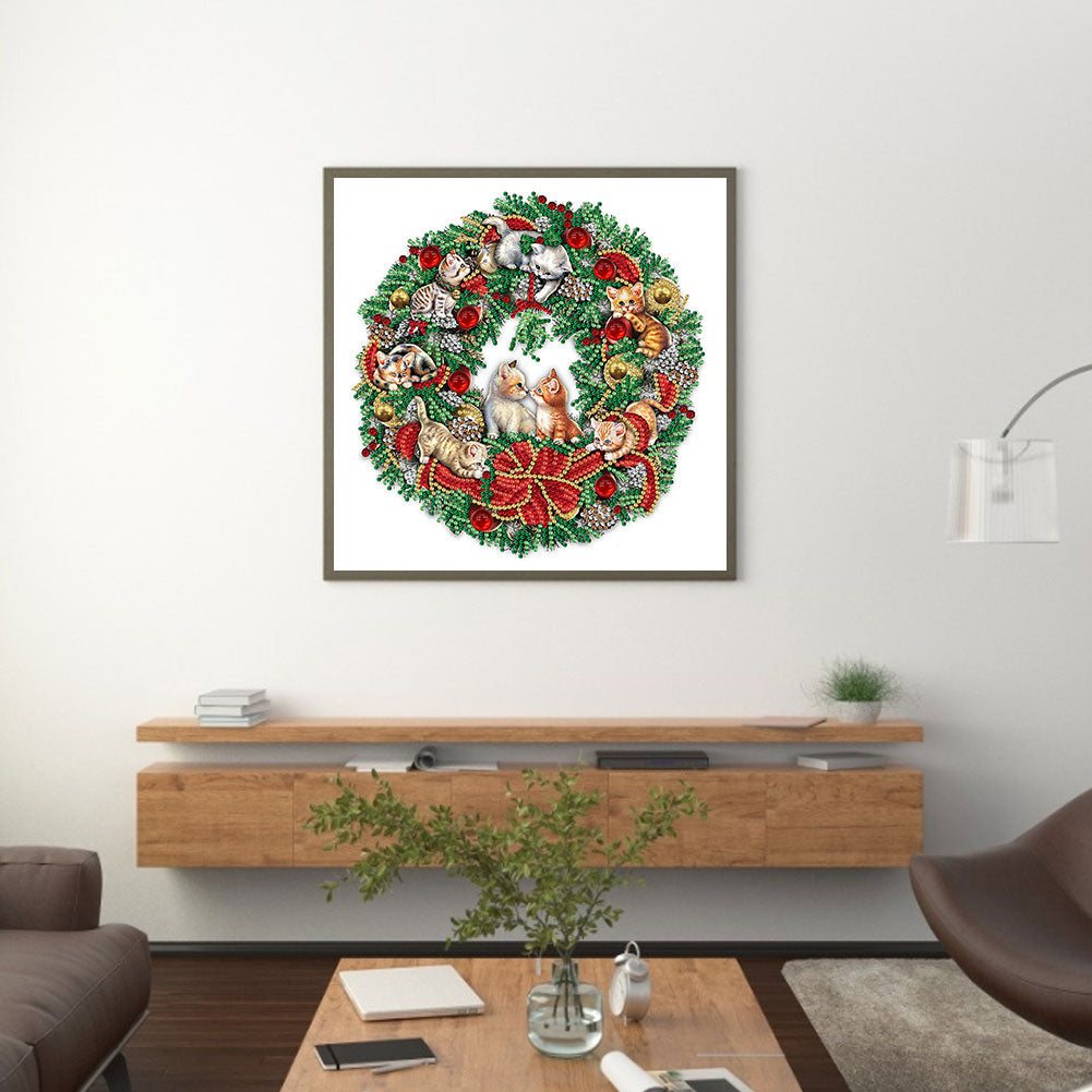 Christmas Wreath - Special Shaped Drill Diamond Painting 30*30CM