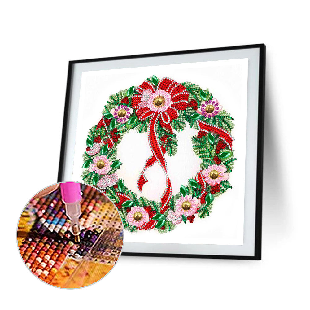 Christmas Wreath - Special Shaped Drill Diamond Painting 30*30CM