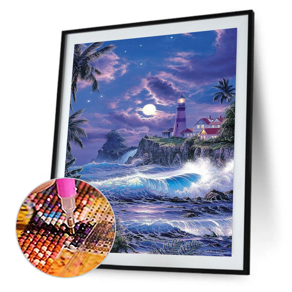 Seaside Lighthouse - Full Square Drill Diamond Painting 30*40CM