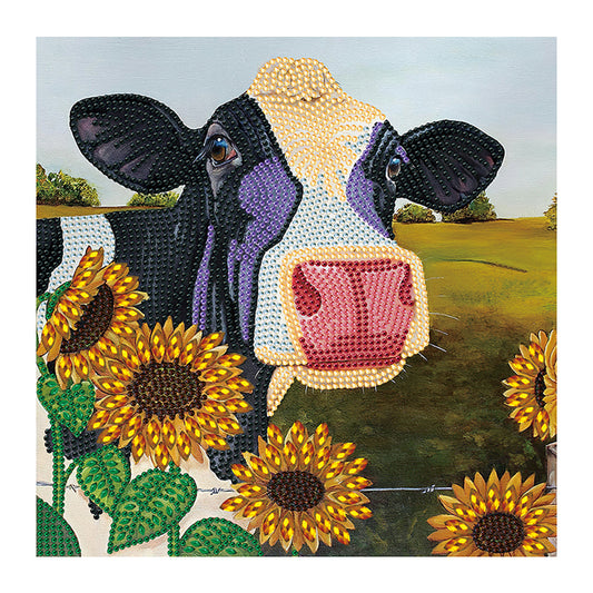 Sunflower Cow - Special Shaped Drill Diamond Painting 30*30CM