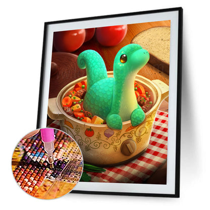 Cartoon Dinosaur - Full Round Drill Diamond Painting 35*45CM