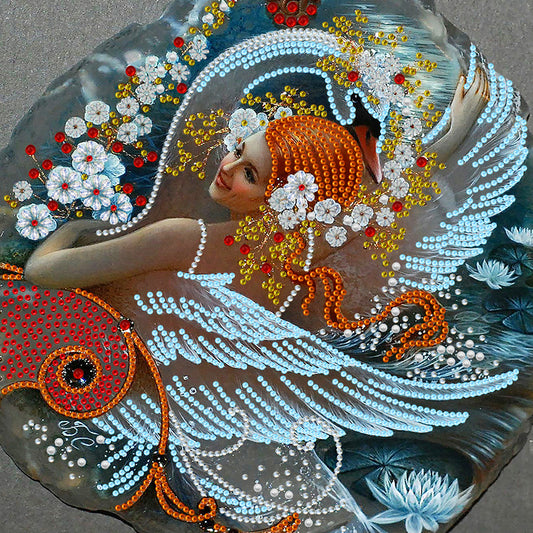 Peach Angel Girl - Special Shaped Drill Diamond Painting 30*30CM