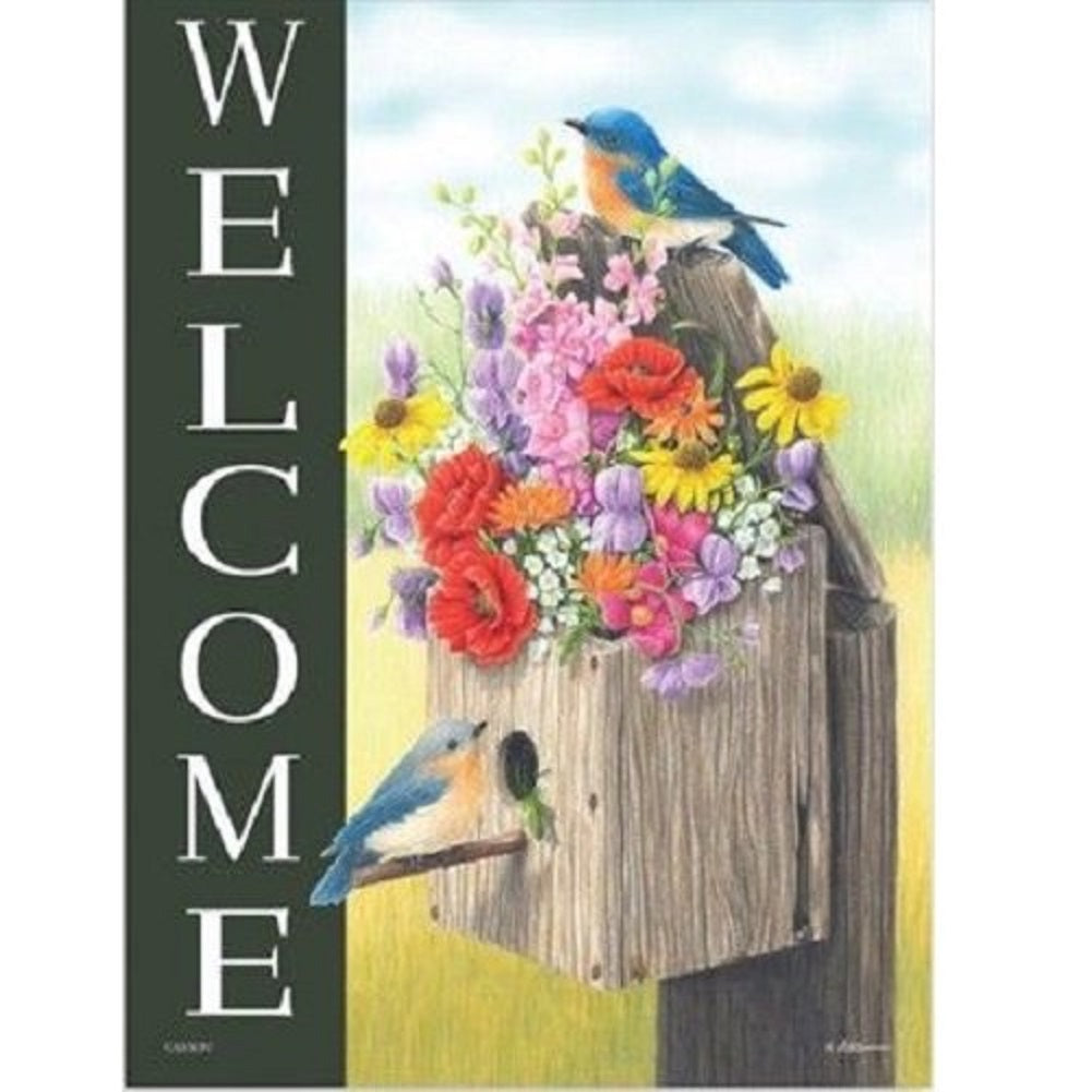 Blue Robin 30*40CM(Canvas) Full Round Drill Diamond Painting