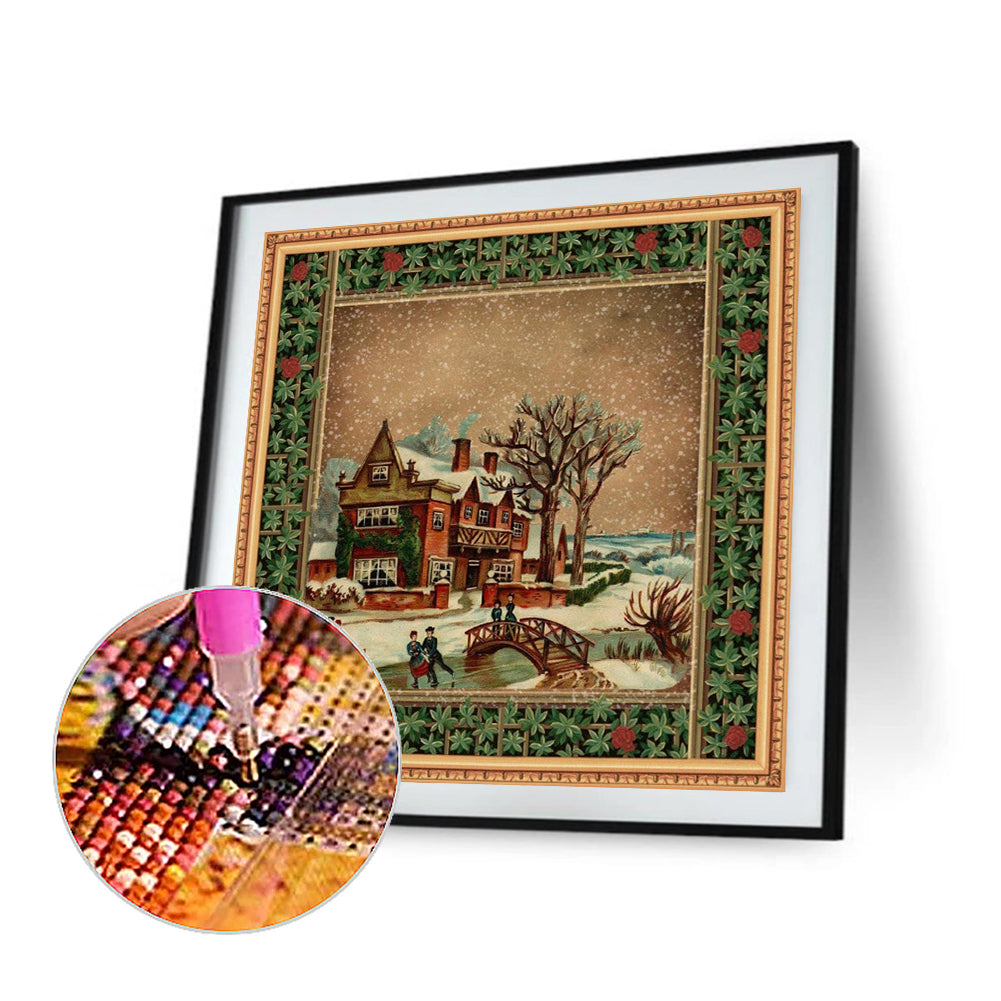 Christmas House - Full Round Drill Diamond Painting 30*30CM