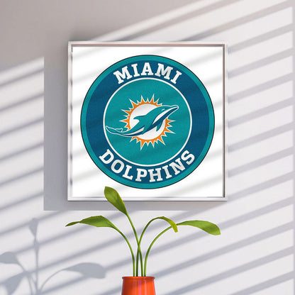 Miami Dolphins Football Team Logo - Full Round Drill Diamond Painting 40*40CM