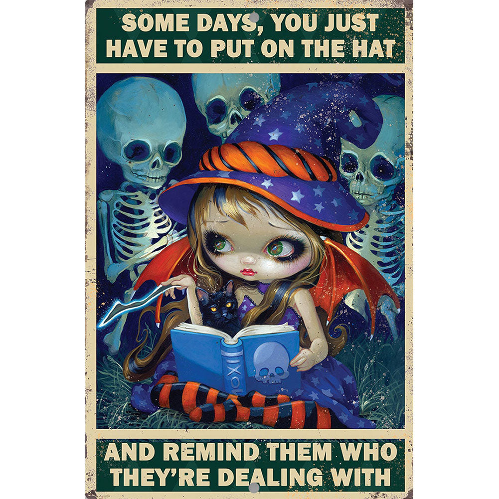 Big Eyes Doll English Poster Painting - Full Round Drill Diamond Painting 40*50CM