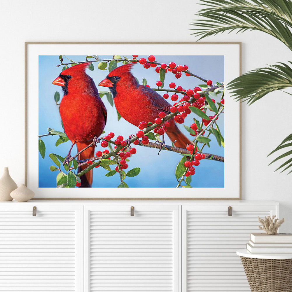 Cardinals - Full Round Drill Diamond Painting 60*50CM