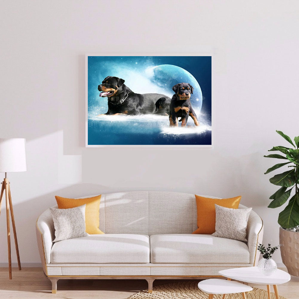 Rottweiler - Full Round Drill Diamond Painting 50*40CM