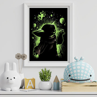 Yoda Silhouette - Full Round Drill Diamond Painting 30*40CM