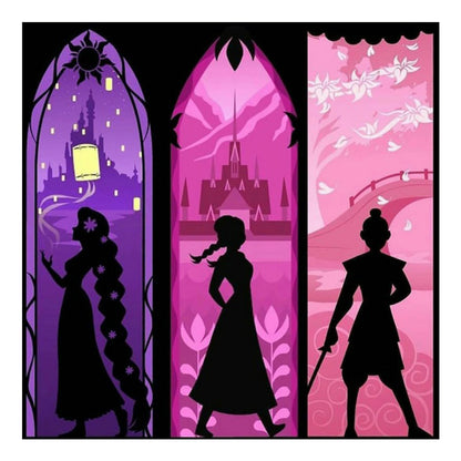 Disney Princess Silhouette - Full Round Drill Diamond Painting 50*50CM